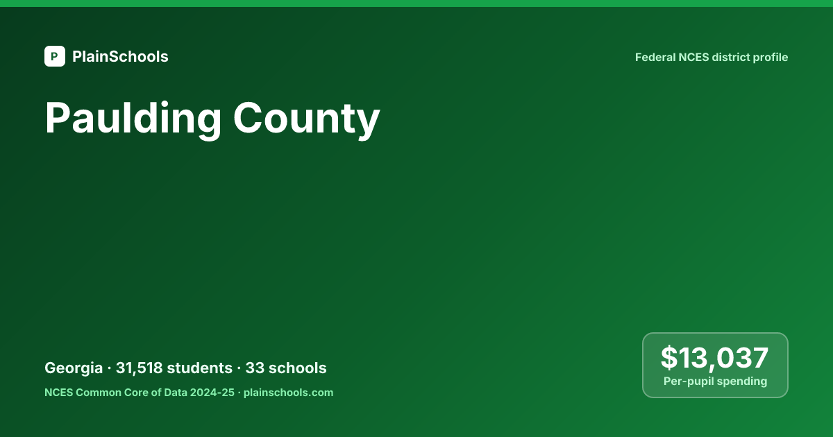 Paulding County, Georgia - 33 Schools, 31,518 Students (2024-25)