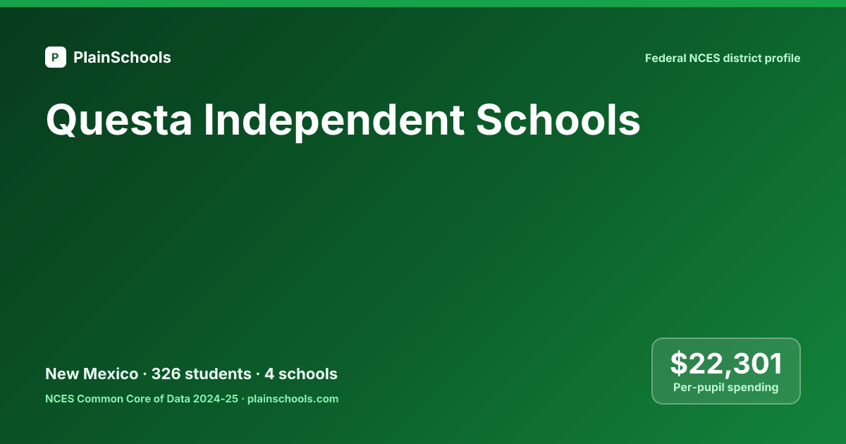 Questa Independent Schools, New Mexico - 4 Schools, 326 Students (2024-25)