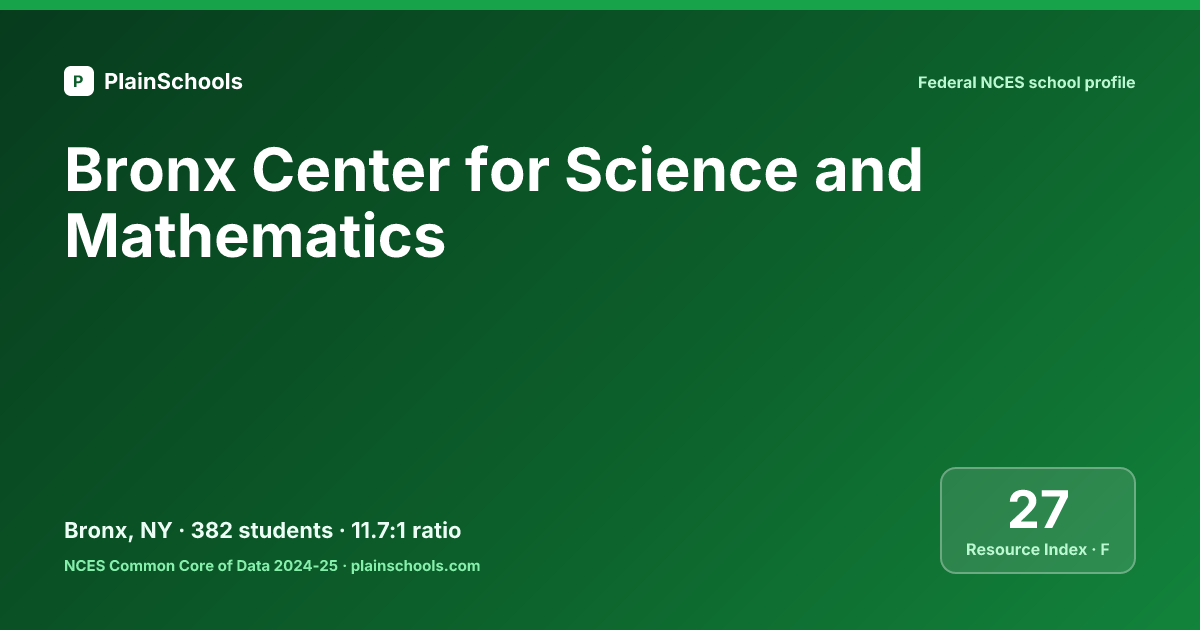 Bronx Center for Science and Mathematics — Bronx, NY | 11.4:1 Student-Teacher Ratio