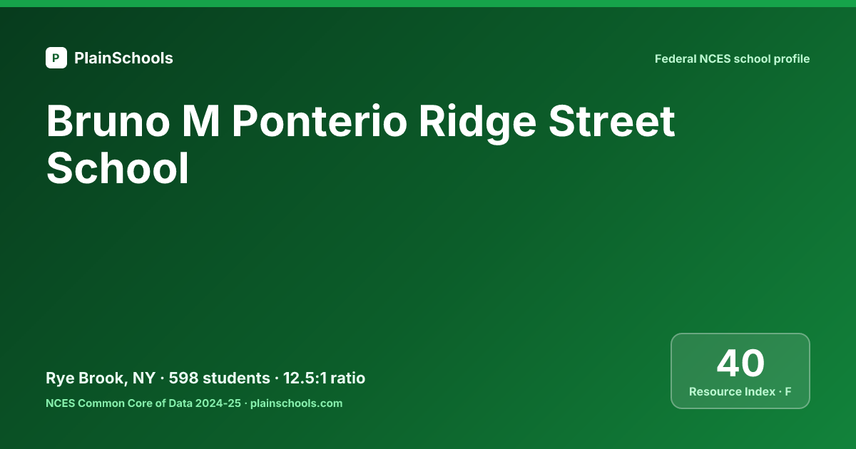 Bruno M Ponterio Ridge Street School - Rye Brook, NY | 12.6:1 Student ...