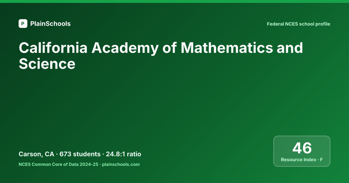Cmc Math California California Academy of Mathematics and Science - Carson, CA | 28:1 ...