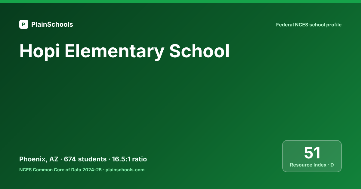 Hopi Elementary School (Phoenix, AZ) · 19.3:1 ratio