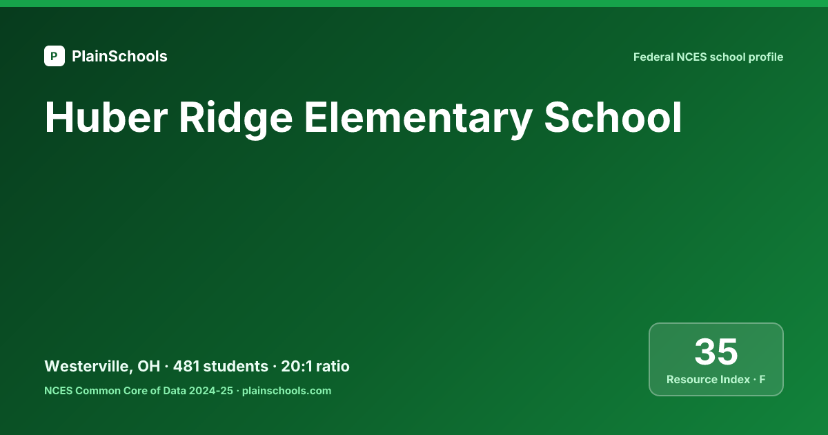 Huber Ridge Huber Ridge Elementary School — Westerville, OH | 17.7:1 Student ...