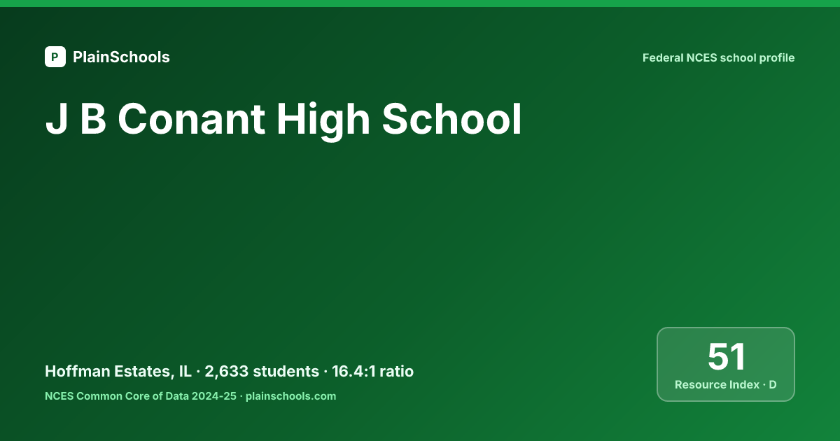 J B Conant High School - Hoffman Estates, IL | 16.5:1 Student-Teacher Ratio