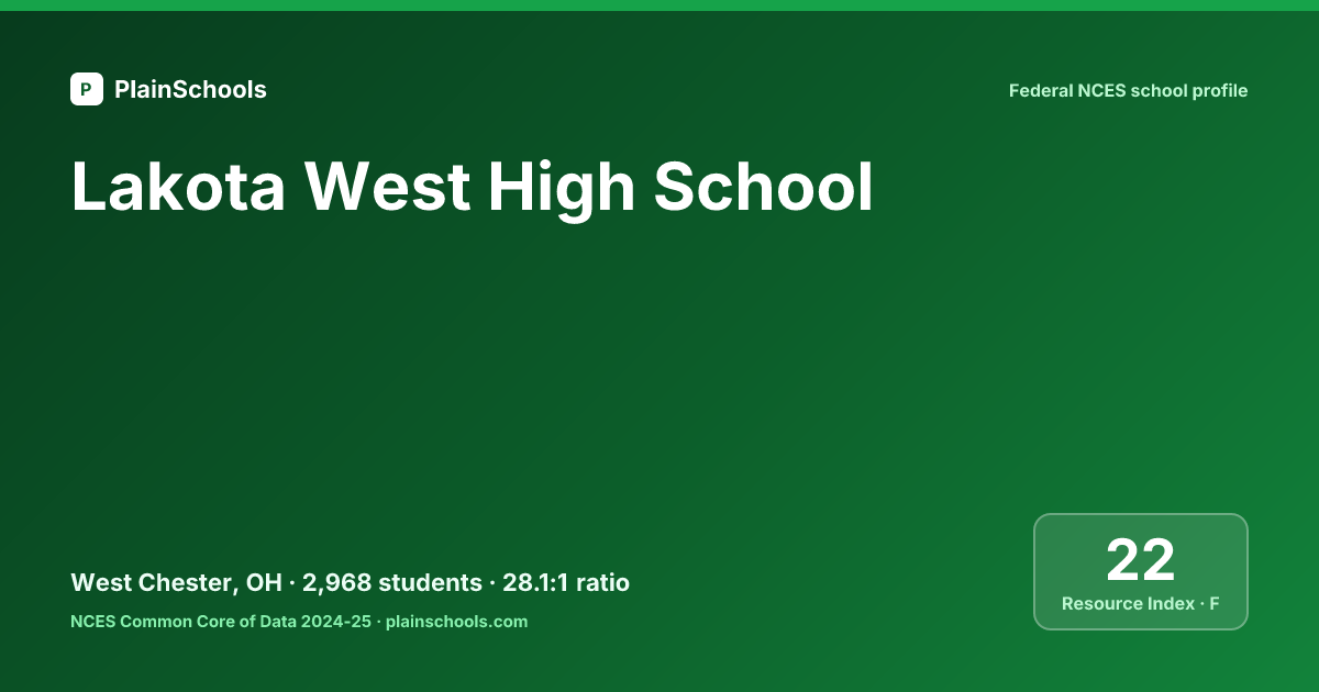 Lakota West High School - West Chester, OH | 27:1 Student-Teacher Ratio