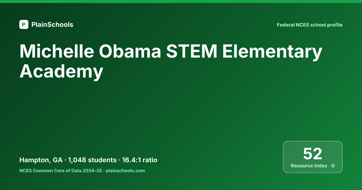 Michelle Riddick Stem Michelle Obama Stem Elementary Academy - Hampton, GA | 21.7:1 Student ...