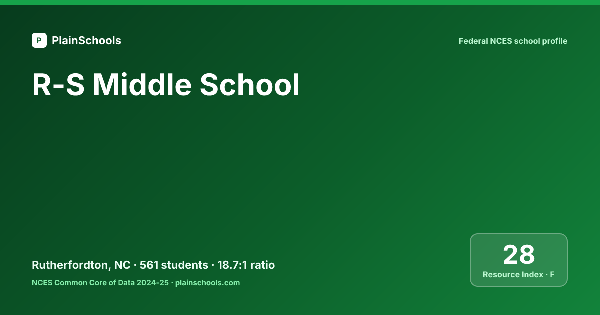Middle Section R R-S Middle School - Rutherfordton, NC | 14.4:1 Student-Teacher Ratio