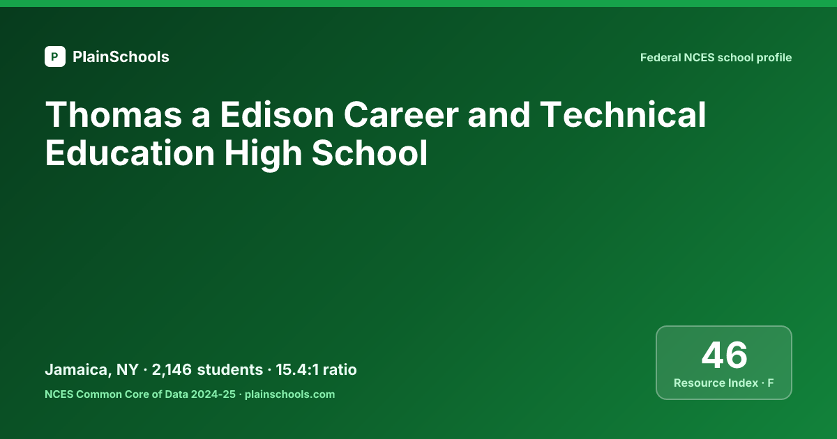 Thomas a Edison Career and Technical Education High School - Jamaica ...