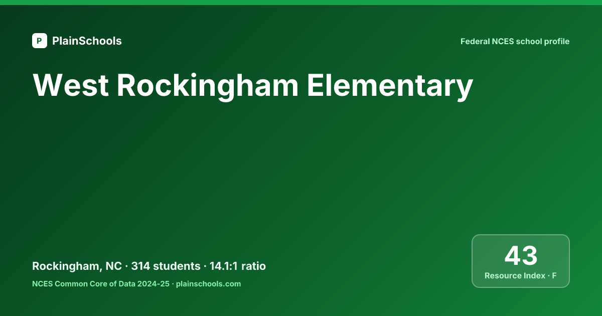 West Rockingham School Rockingham Nc West Rockingham Elementary - Rockingham, NC | 15:1 Student-Teacher Ratio